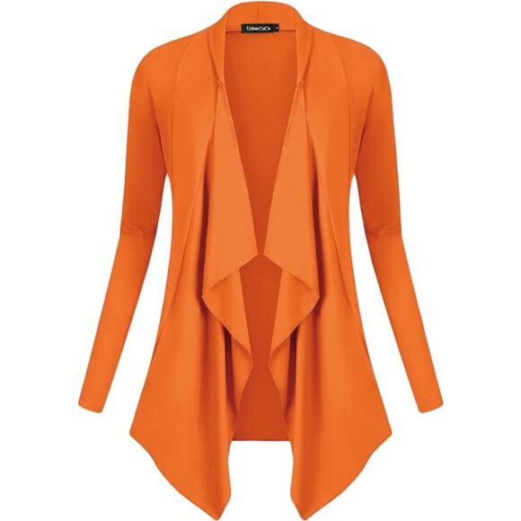 Women's Long Sleeve Open Front Drape Cardigan – Casual, Lightweight Blazer - Picture 2 of 6